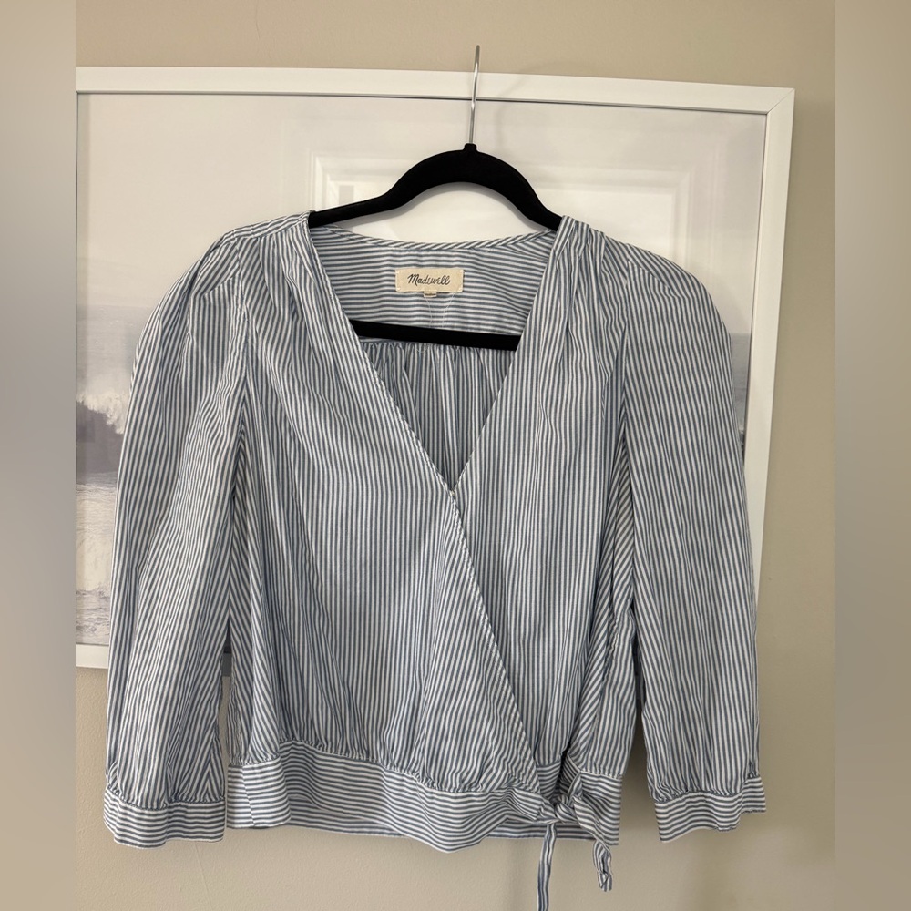 Madewell wrap striped top - size medium - so nautical!